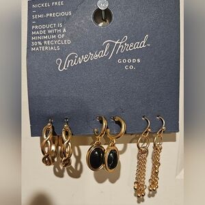 NWT Universal Thread Semi-Precious Earring Set 3pc.
